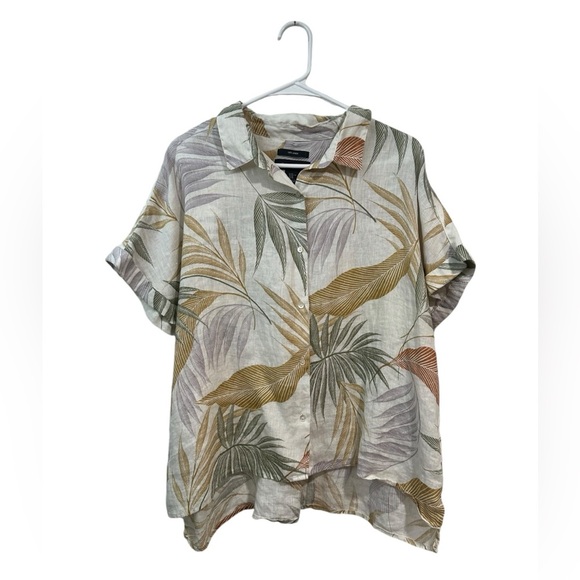 Tahari | Women’s Tropical Linen Cap Sleeve | Size XL - Picture 1 of 4